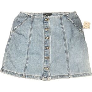 Forever 21 Light Blue Denim Button-Up A-Line Mini Skirt New Size Medium